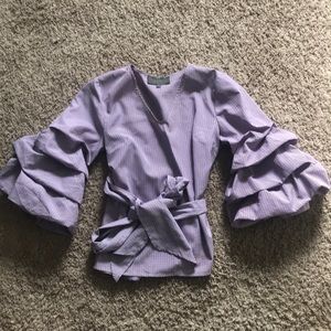 Ruffled sleeve blouse